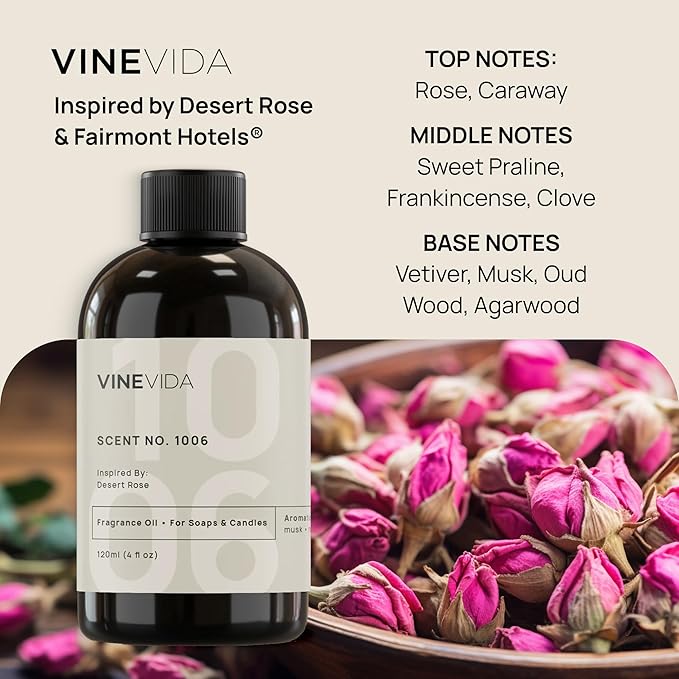 VINEVIDA [32oz] Fairmont Inspired Scent No.1006 - Natural Fragrance Oil for Candle & Soap Making