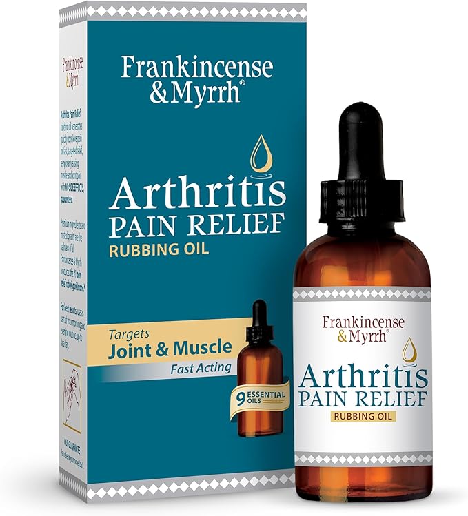 Frankincense and Myrrh Arthritis Pain Relief Rubbing Oil – Arthritis Pain Reliever with Frankincense Essential Oil for Sciatica, Lower Back, Neck, Hands, Knees, Joints and Shoulders, 2 fl.oz. - 1 Pack