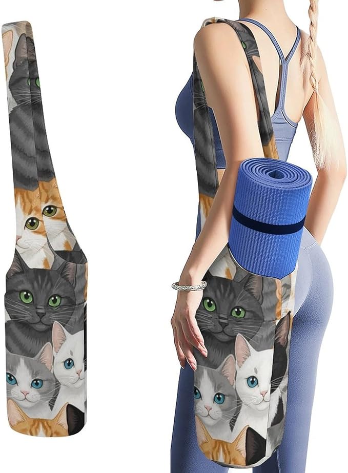 Aiyoolee Yoga Mat Bag with Large Pocket, Strap Bag Carriers for Women