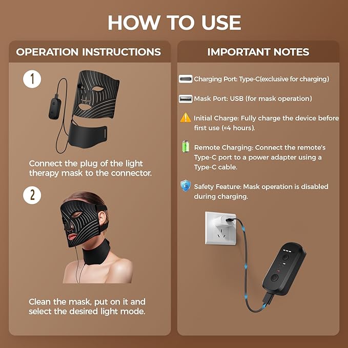Red Light Therapy for Face,LED Face Mask Light Therapy with Neck Device,103 3-in-1 Light Beads,Remoter Rechargeable,Timing Function,Infrared Red Light Therapy Mask for Home Working Travel Yoga Sleep