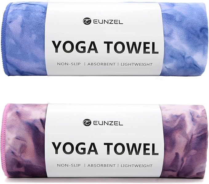 Eunzel Hot Yoga Towel Non-Slip Yoga Mat Towel Ultra-Absorbent Microfiber Towel for Hot Yoga, Pilates，Bikram and Workout 26.5"x 72"