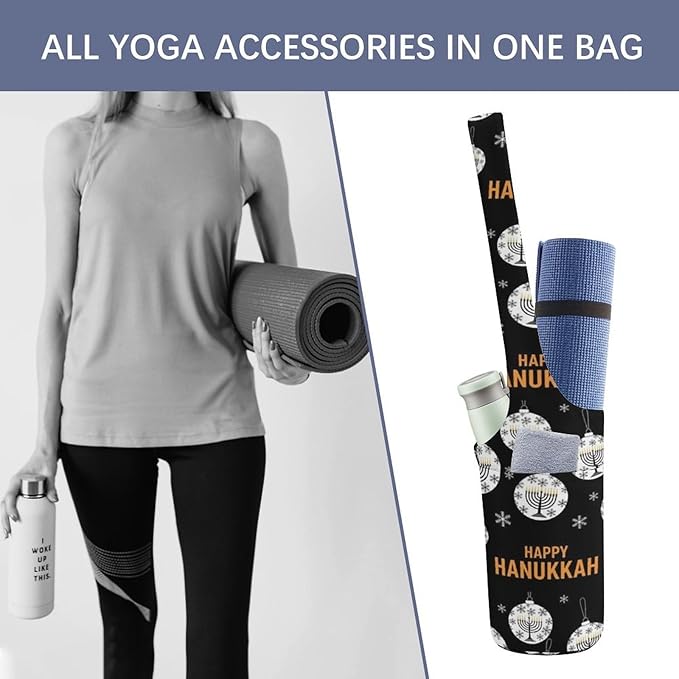Aiyoolee Women's Portable Yoga Mat Bag Single Shoulder Carrier with Pocket for Gym Yoga Workout Travel