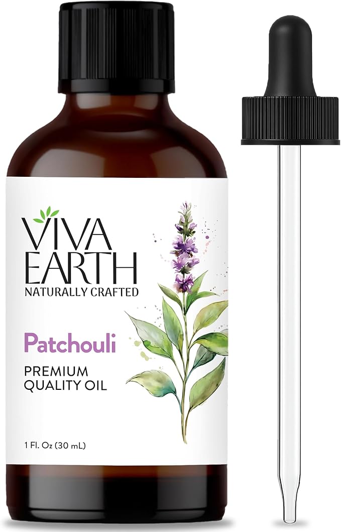Patchouli Essential Oil – Premium Quality Oil, Earthy and Sweet Spicy Aroma for Diffusers, Massage, Yoga, DIY Aromatic Blends, Soap & Candle Making – with Dropper, 1 Fl Oz