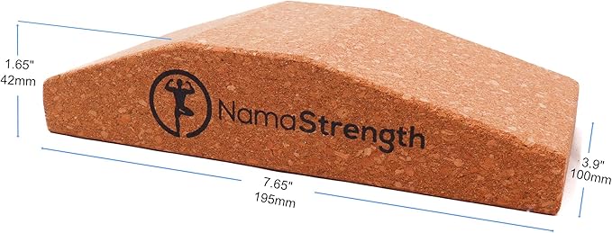 NamaStrength Cork Yoga Wedge Block - Non-Slip Wrist Support, Set of 2