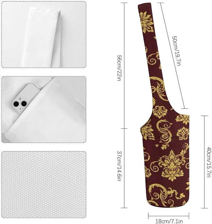 Meaudiwes Yoga Mat Bag for Women, Stylish Yoga Mat Tote Sling Carrier Bag, Long Strap Exercise Mats Totes Sport Storage Bag