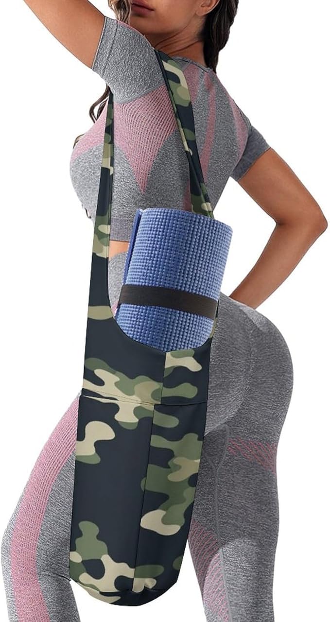 Aiyoolee Yoga Mat Bags, Large Tote Yoga Mat Carrier Holder with Water Bottle Pocket, Adjustable Shoulder Strap Storage Bag