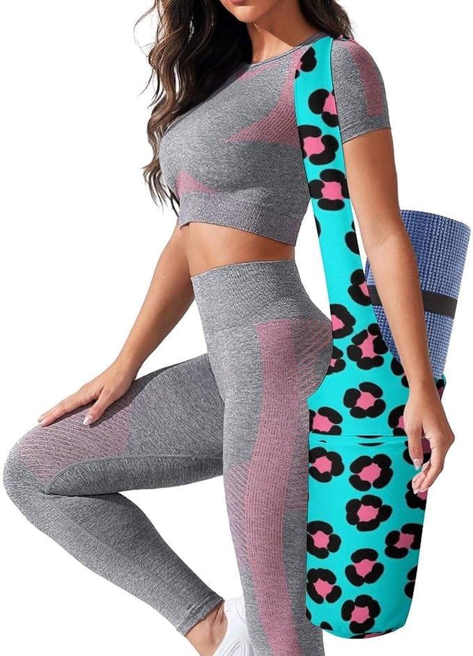 Meaudiwes Stylish Yoga Mat Bag for Women Exercise Mat Holder with Shoulder Strap Yoga Mats Totes Sports Storage Bag