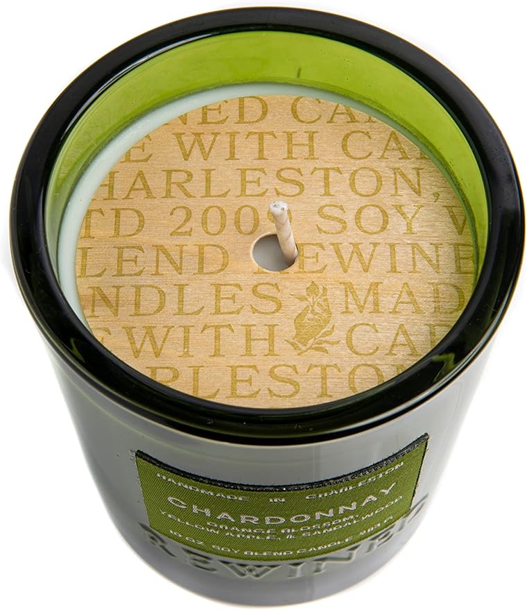 Rewined - Premium Chardonnay Scented Candles, 10 oz. - Velvety Smooth, Smoky Scented with Notes of Orange Blossom, Yellow Apple & Sandalwood - Non Toxic Candles