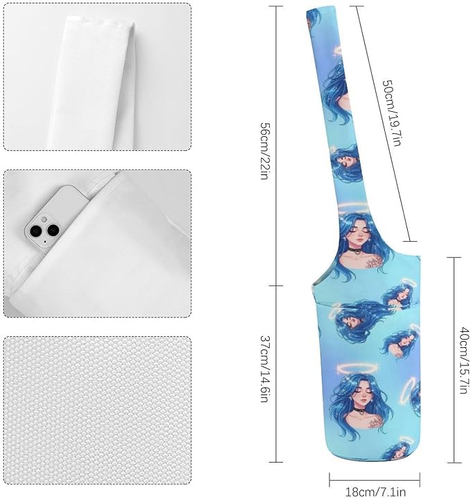 Aiyoolee Yoga Mat Carrier Portable Single Shoulder Strap Bag with Pocket for Gym Yoga Workout Travel