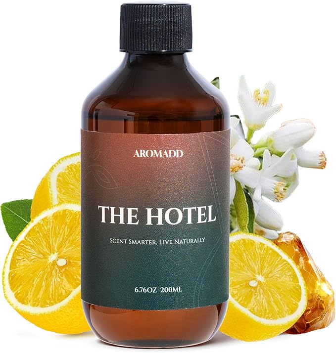 Aromadd Hotel Scents Diffuser Oil The Hotel, Luxury Essential Oils for Waterless Diffuser, Aromatherapy Hotel Diffuser Oil for Home & Office, Long-Lasting - 6.76 fl oz (200 mL)