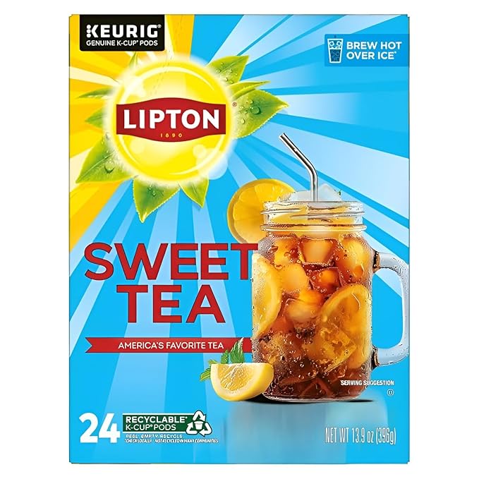 Lipton Iced Tea K-Cups, Southern Sweet Black Tea, 24 K-Cup Pods