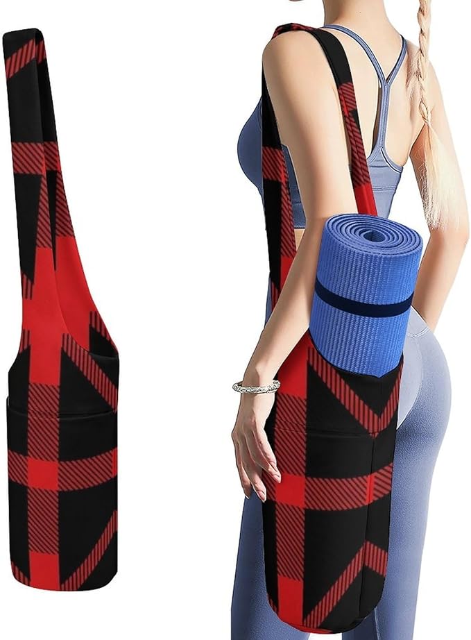 Aiyoolee Yoga Mat Bags, Large Tote Yoga Mat Carrier Holder with Water Bottle Pocket, Adjustable Shoulder Strap Storage Bag