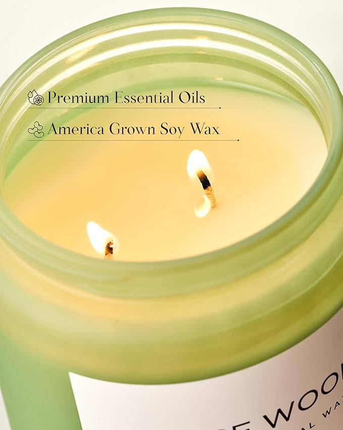 M&SENSE Sage Wood Scented Candle, 19.4oz 110 Hours Long Lasting Clean Non Toxic All Natural Soy Wax Candle for Relaxing & Stress Relief, 2 Wick Home Fragrance Gifts for Home Decor
