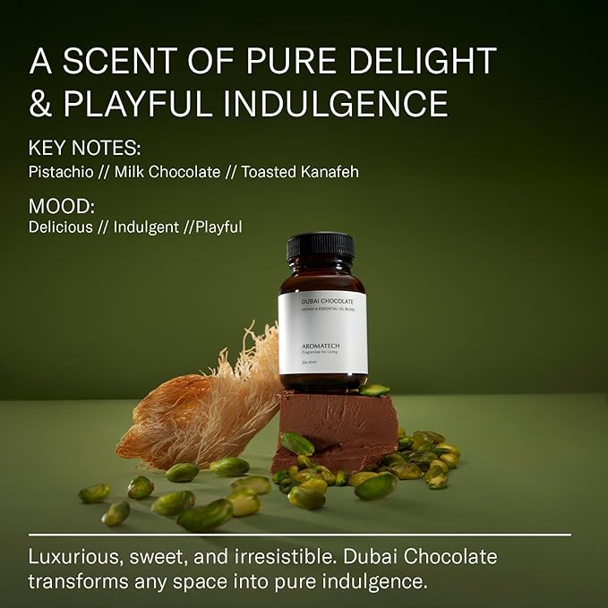 AromaTech Dubai Chocolate Essential Oils for Aroma Oil Scent Diffusers (0.33 fl oz,10 mL, Dubai Chocolate)