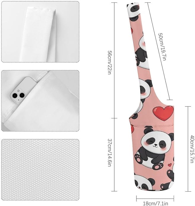 Aiyoolee Yoga Mat Bags, Large Tote Yoga Mat Carrier Holder with Water Bottle Pocket, Adjustable Shoulder Strap Storage Bag