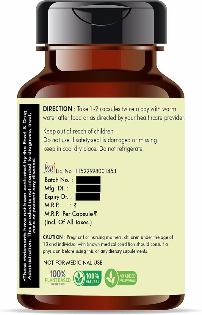 Karela Extract 500mg - 60 Vegetarian Capsules|Momordica Charantia| All Natural | 100% Vegan | Gluten-Free.