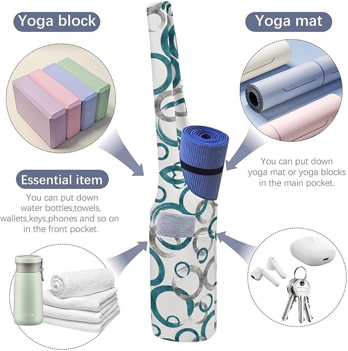 KKdskkds Fresh AvocadoYoga Mat Bag Large Opening Long Tote Yoga Mat with Pocket Fit Most Size Mats