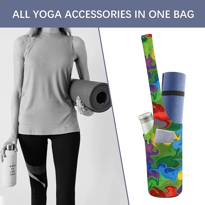 Meaudiwes Large Yoga Mat Bag Fit Most Size for Ladies Yoga Mats Carrier Bags Multi-Functional Exercise Mat Holder Storage Bag