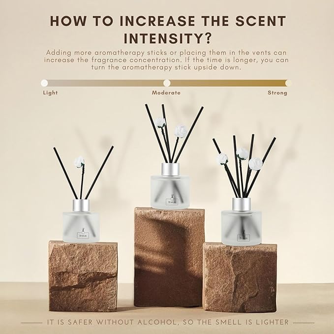 Brakula 2 Pack Reed Diffuser Set, Cashmere Vanilla Scented, Home Fragrance with 14 Sticks Bathroom Decor, Reed diffusers for Home 6.76 fl oz (Cashmere Vanilla)
