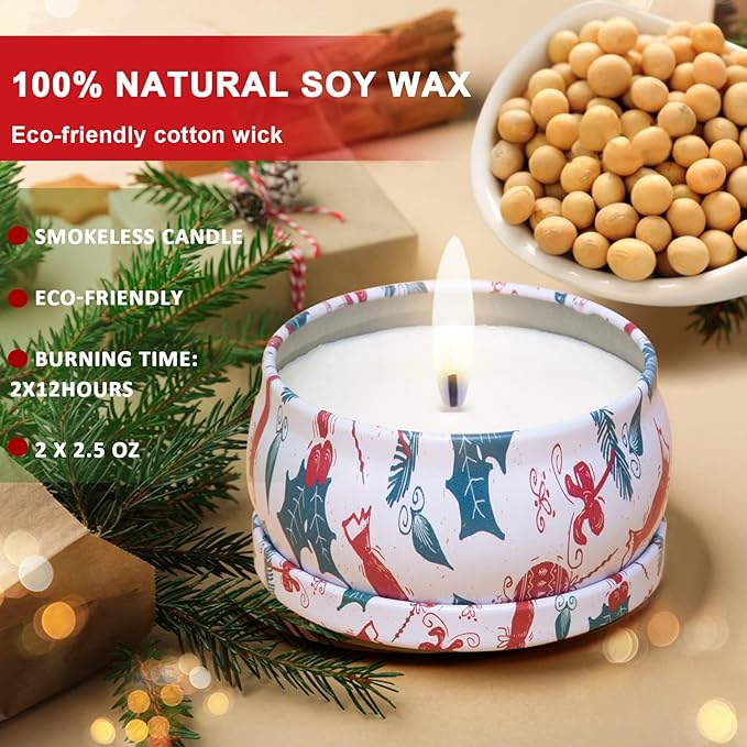 2 Pack Aromatherapy Candles, 2.5 Oz Scented Candles, Rose and Lavender, Soy Scented Candle with Floral Scents, Portable Small Jar Candle Set for Travel, Spa, Bath, Yoga, Home Decor Candle