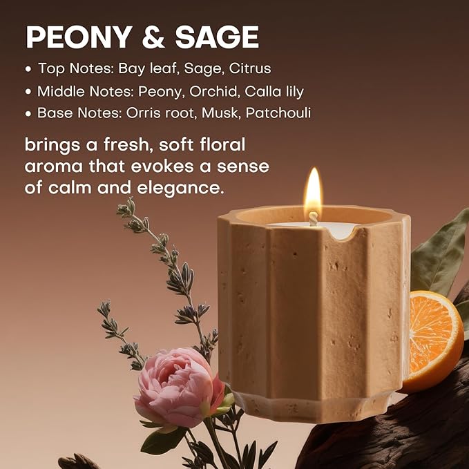 Scented Candles Set for Home, Natural Soy Wax Candle Gift, Non-Toxic Cement Jar Candles, Luxury Aromatherapy for Stress Relief, Highly Scented, Gifts for Women and Men (Twilight Ember)