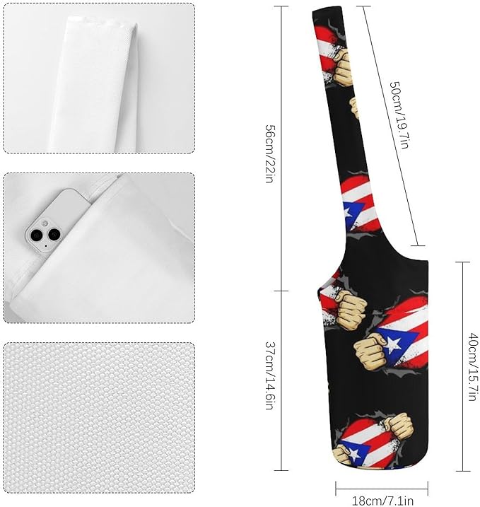 Aiyoolee Single Shoulder Yoga Mat Carrier Bag Portable Spacious with Pocket for Yoga Gym Fitness Travel