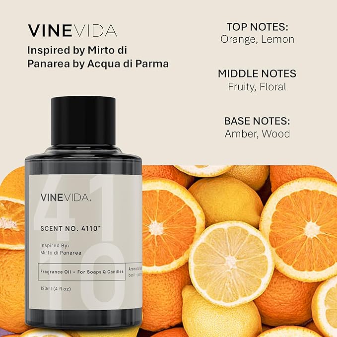 VINEVIDA [120mL] Mirto di Panarea Fragrance Oil for Candle Making - Natural Candle Oil Scents - Soap Making Essential Oil - Made in USA