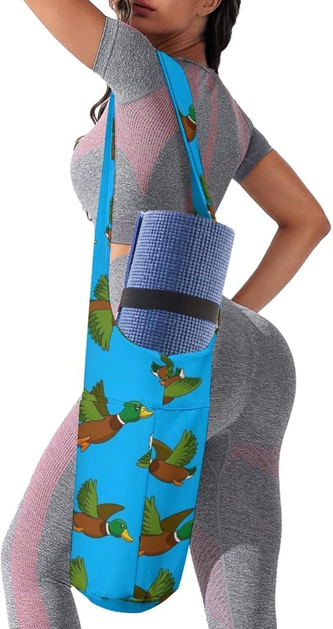 Aiyoolee Spacious Yoga Mat Storage Bag Single Shoulder Portable Carrier with Pocket for Gym Yoga Fitness