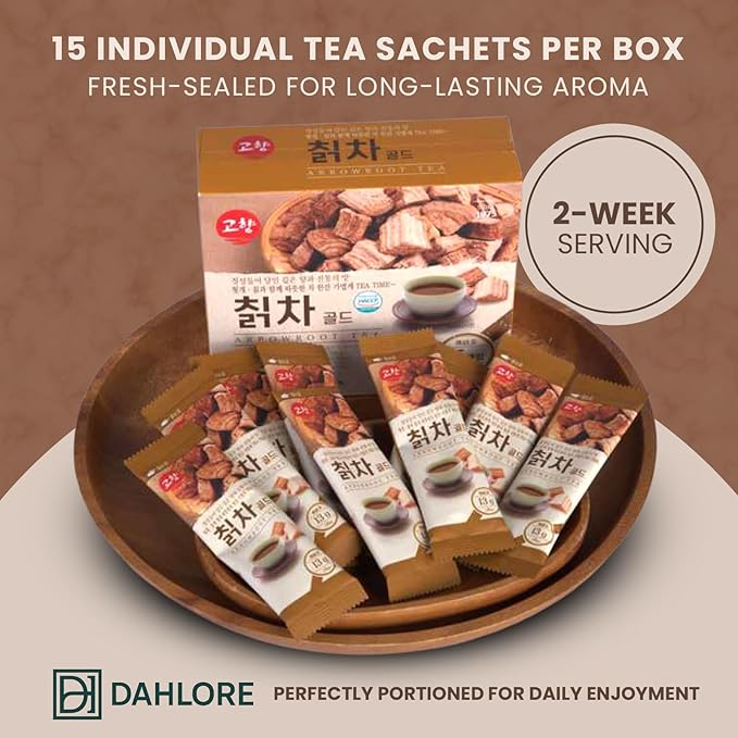 Korean Kudzu (Arrowroot) Tea Mix 칡차 Traditional Herbal Drink Powder with Kudzu Root | Instant Stick Packs, Easy to Brew | Naturally Caffeine-Free | DAHLORE (Kudzu)