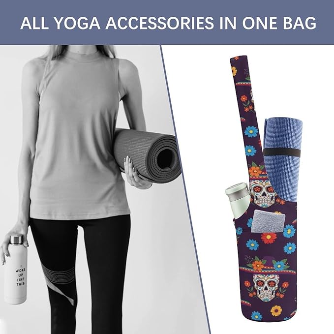 Meaudiwes Large Size Yoga Mat Bag with Long Strap, Yoga Mats Carrier Storage Bag, Exercise Mat Holder Accessories
