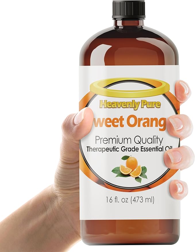 Sweet Orange Essential Oil 16 Fl Oz (Pack of 1) Large Bottle for Aromatherapy Diffusers Candles and DIY Crafts