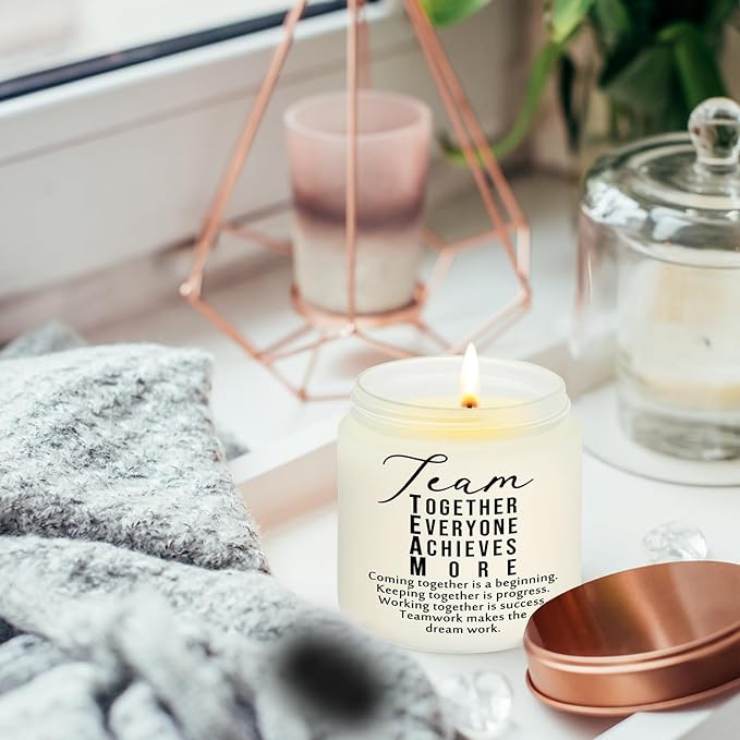 Fumete 10 Pcs Jars Scented Soy Candles 3.5 oz May You Be Proud of The Difference Candles Valentines Team Thank You Gifts Employees Coworker Appreciation Volunteers Nurse Teachers(White,Team)