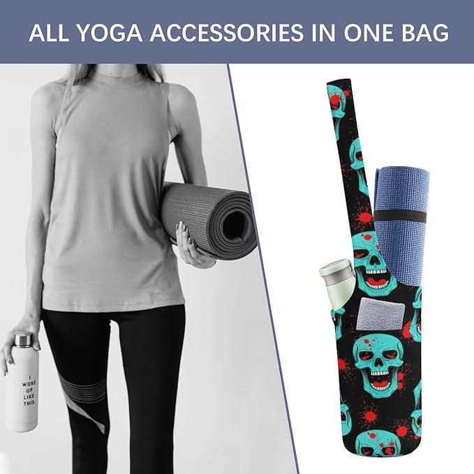 Meaudiwes Large Size Yoga Mat Bag with Long Strap, Yoga Mats Carrier Storage Bag, Exercise Mat Holder Accessories