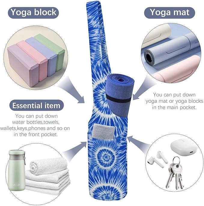 Aiyoolee Portable Yoga Mat Carrier Single Shoulder Bag with Pocket Spacious for Yoga Gym Fitness Travel