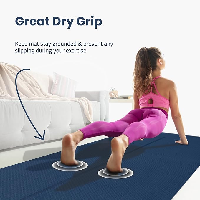 Gogokiwi Extra Wide Yoga Mat for Men Women (72"L x 36"W) Non Slip Fitness & Exercise Mat with Alignment Marks for Yoga, Pilates, Floor Workouts