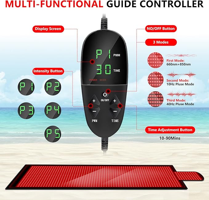 Large Red Light Therapy Mat for Full Body - 85" x 33" Extra Large Infrared Light Therapy Mat with 1400 LEDs, 660nm & 850nm Dual Wave, Timer & Pulse Modes - Ideal for Back Pain Relief, Muscle Recovery