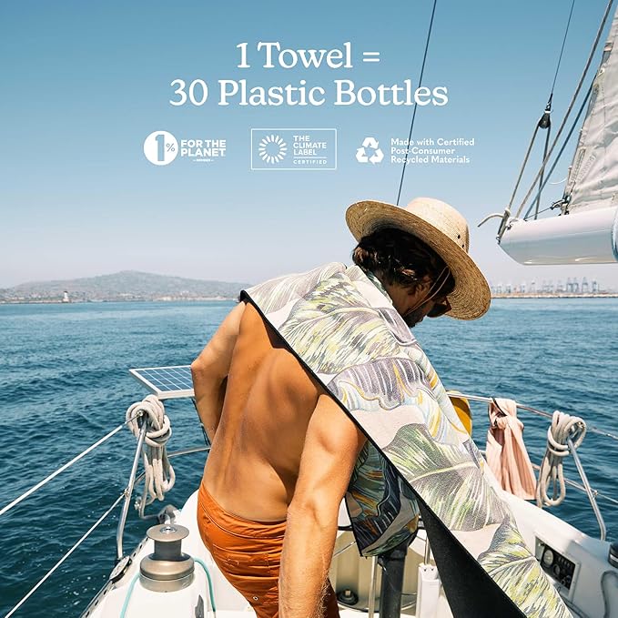 Nomadix Original Towel - Perfect for Beach, Pool, Travel, Camping, Yoga - Made with Recycled Materials - Super Absorbent - Sand Resistant - Banana Leaf Green - 72.5x30