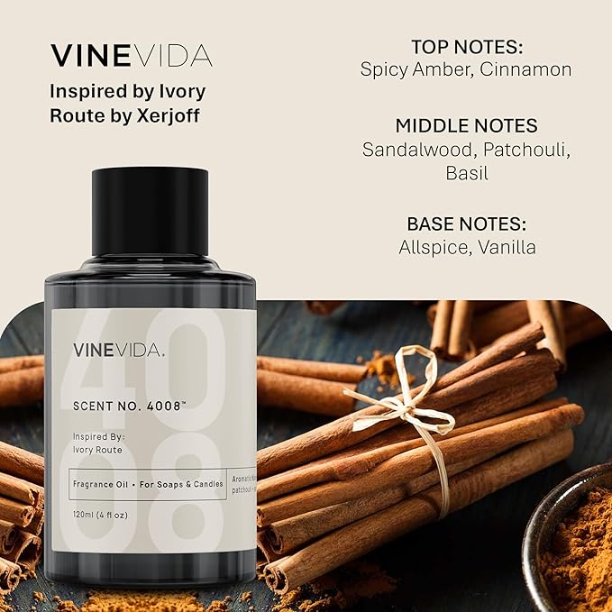 VINEVIDA [32oz] Ivory Route Fragrance Oil for Candle Making - Natural Candle Oil Scents - Soap Making Essential Oil - Made in USA