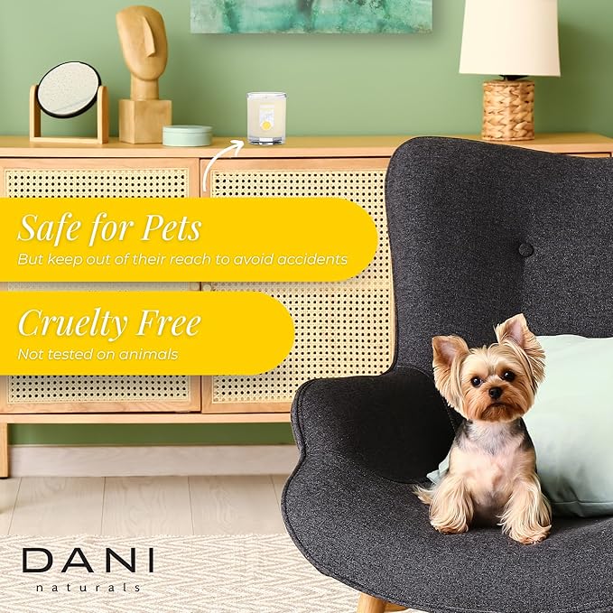 DANI Naturals Soy Candle - Sandalwood Vanilla Scented - 100% Pure Soy Wax, Kosher, Eco-Friendly, Non-Toxic, Long-Lasting Burn - 7.5 oz