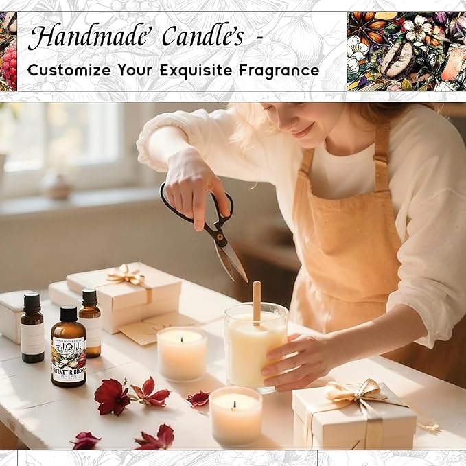 HIQILI Velvet Ribbon Fragrance Oil - Rich Floral Scent with Jasmine, Vanilla & Tuberose for Diffusers, DIY - 1 Fl Oz