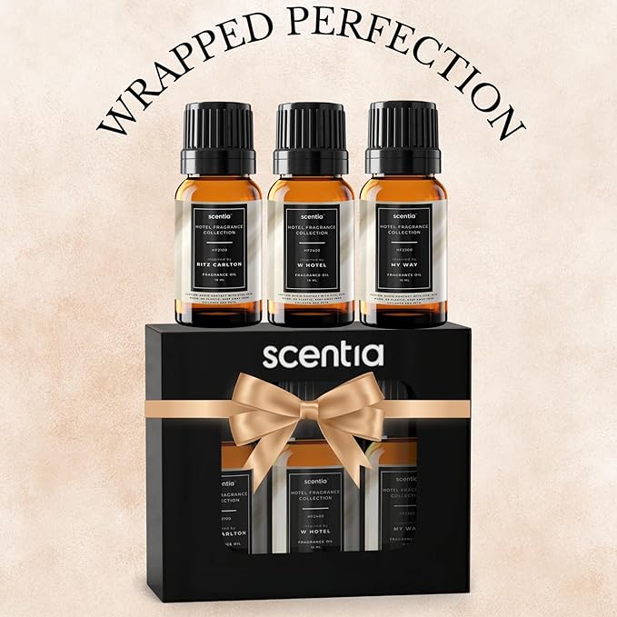 Scentia Essential Oil Blend Gift Set – Buyers’ Favorites – 10 mL, 0.34 fl oz | Inspired by Luxury Destinations | Premium Aroma Oils for Waterless & Ultrasonic Diffusers - Made in USA