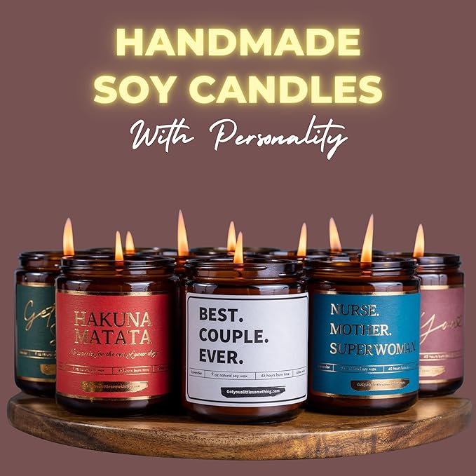 Funny Anniversary Candle for Couples - Funny Valentines Day Presents, Gift from Friends for Engagement or Anniversary - Best Couple Ever Present Idea for Him & Her, Newly Engaged Candle for Couples