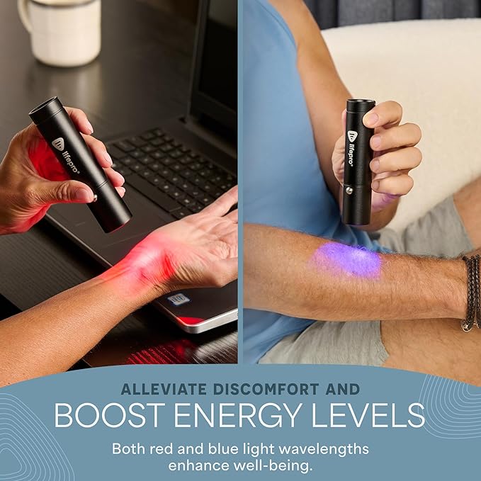 Lifepro Infrared & Red Light Therapy for Body Joints & Muscles Wellness Support, Portable Red Light Therapy Device, Near Infrared Light Therapy for Body & Face - Use 3 wavelengths