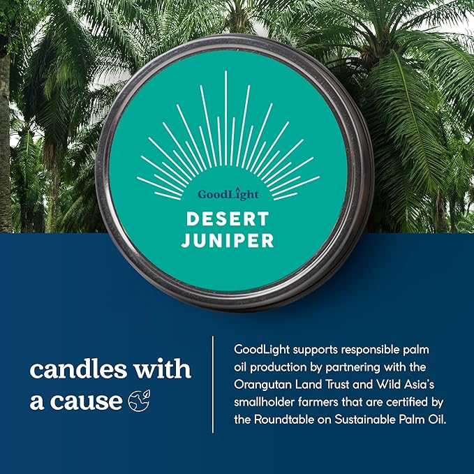 Paraffin-Free Scented Candle, Tin Candles, Birthday Gifts for Women & Men, 30-Hour Burn Time (Desert Juniper, 6 oz)