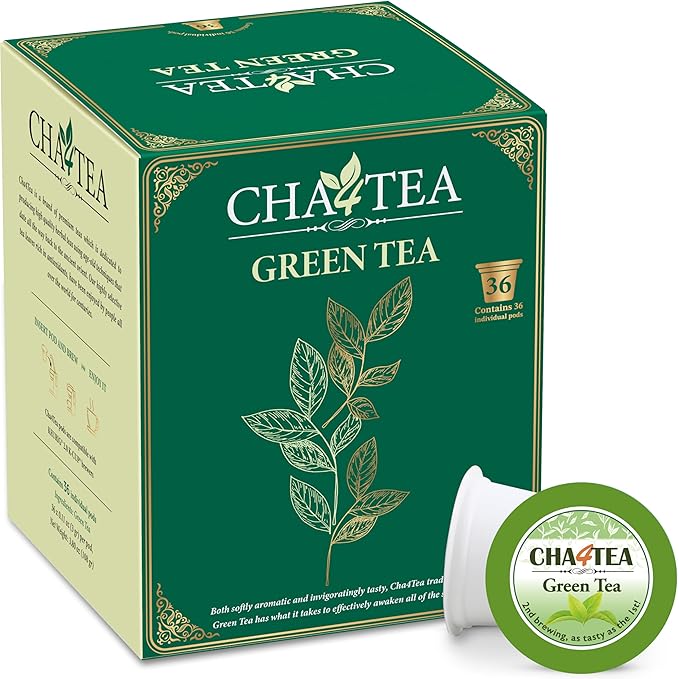Cha4TEA 36-Count Green Tea Pods for Keurig K-Cup Brewers