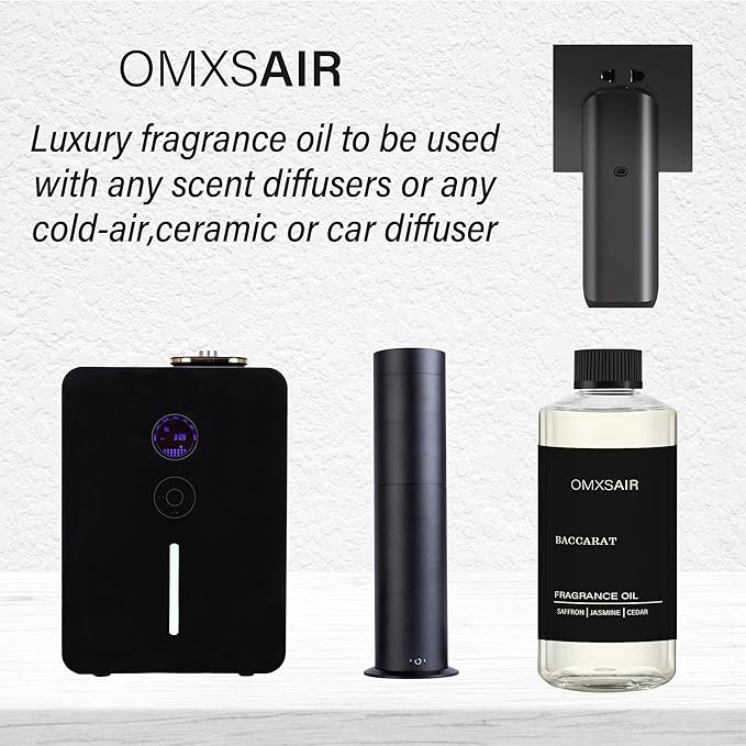 Baccarat Hotel Diffuser Oil Inspired by Baccarat 17.6 Fl Oz(500ml) - Hotel Fragrance Diffuser Oil & Home Luxury Scents - Saffron, Cedar,Ambergris Essential Oils Blend for Aromatherapy Diffuser