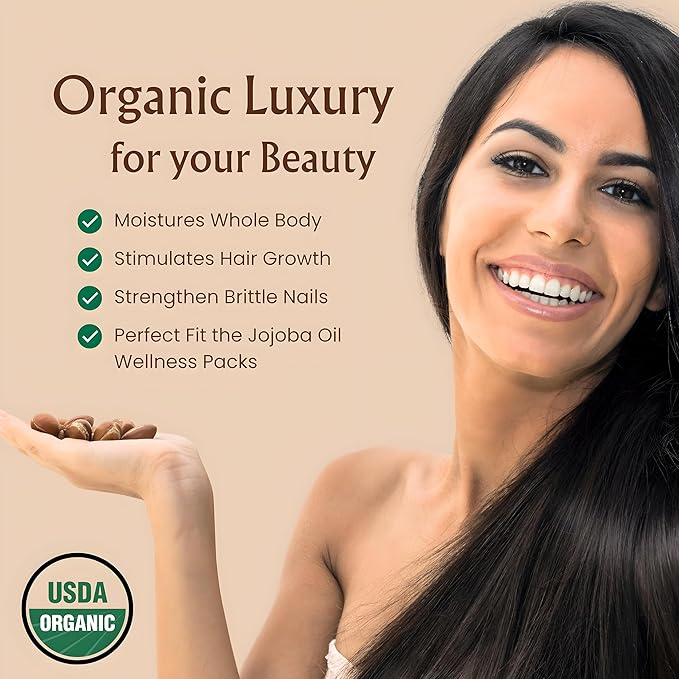 BodyJ4You Organic Jojoba Oil for Skin - USDA Organic 100% Pure Natural - Face Skin Gua Sha Facial Dermaplaning Hair Scalp Massage - Unrefined Cold Pressed Hexane Free - Base Carrier Wax - 2 Fl Oz