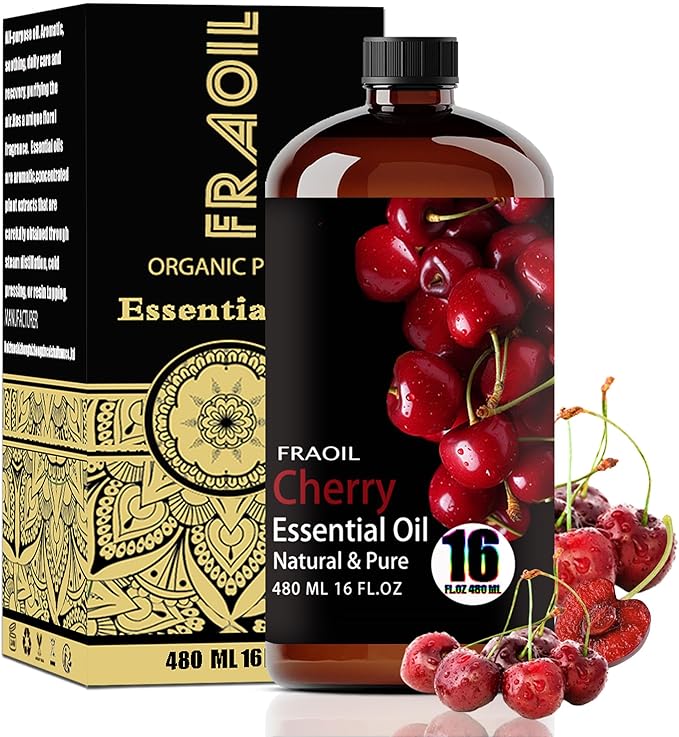 Cherry Essential Oil, Cherry Oil 16 Fl Oz 480 ML for Diffuser Humidifier Yoga Cleaning DIY Candle Soap Making Perfume Gift for Women Essential Oils