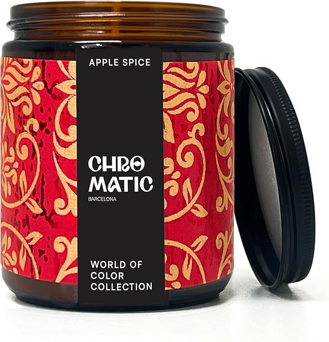 Apple Spice Scented Candle for Women, 9oz Candle for Home Scented with Apple Spice, 9 oz Coconut Soy Wax Candle with 50 Hour Burn Time, Hand Painted Labels.