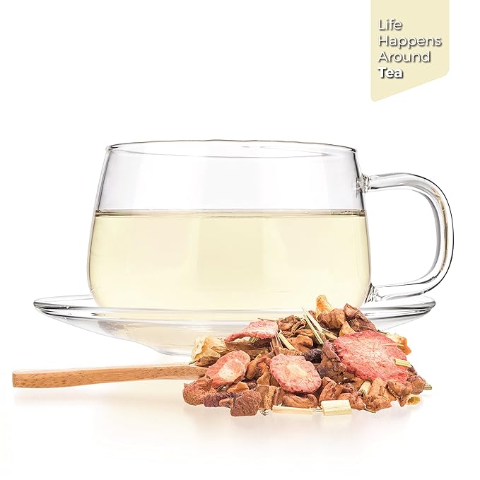 Tealyra - Lovely Lemongrass - Strawberry - Orange - Fruity Herbal Loose Leaf Tea - Hot and Iced Drink - Vitamins and Antioxidants Rich - Caffeine Free - All Natural - 222g (8-ounce)
